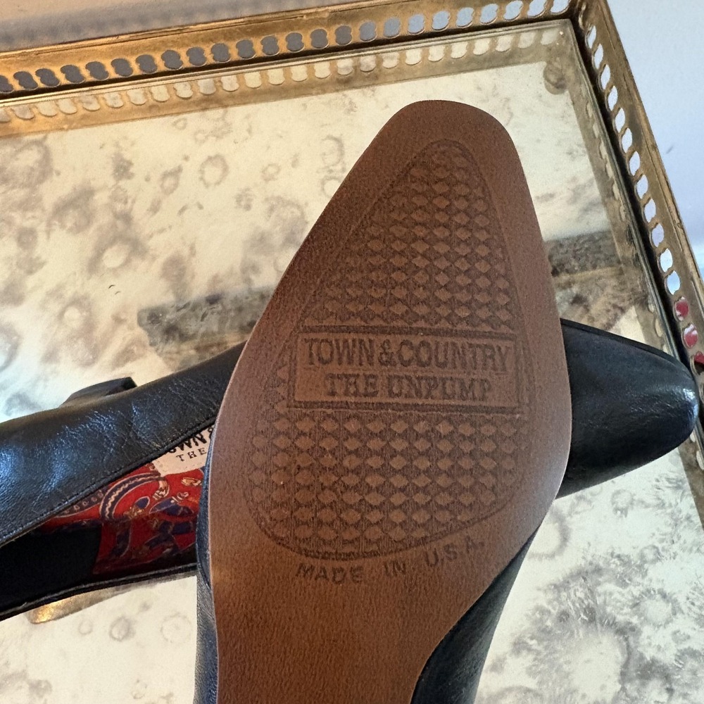 Vintage Town & Country Shoes Womens Size 6.5 Leather Unpump Comfort Heels USA 80 - Picture 11 of 11